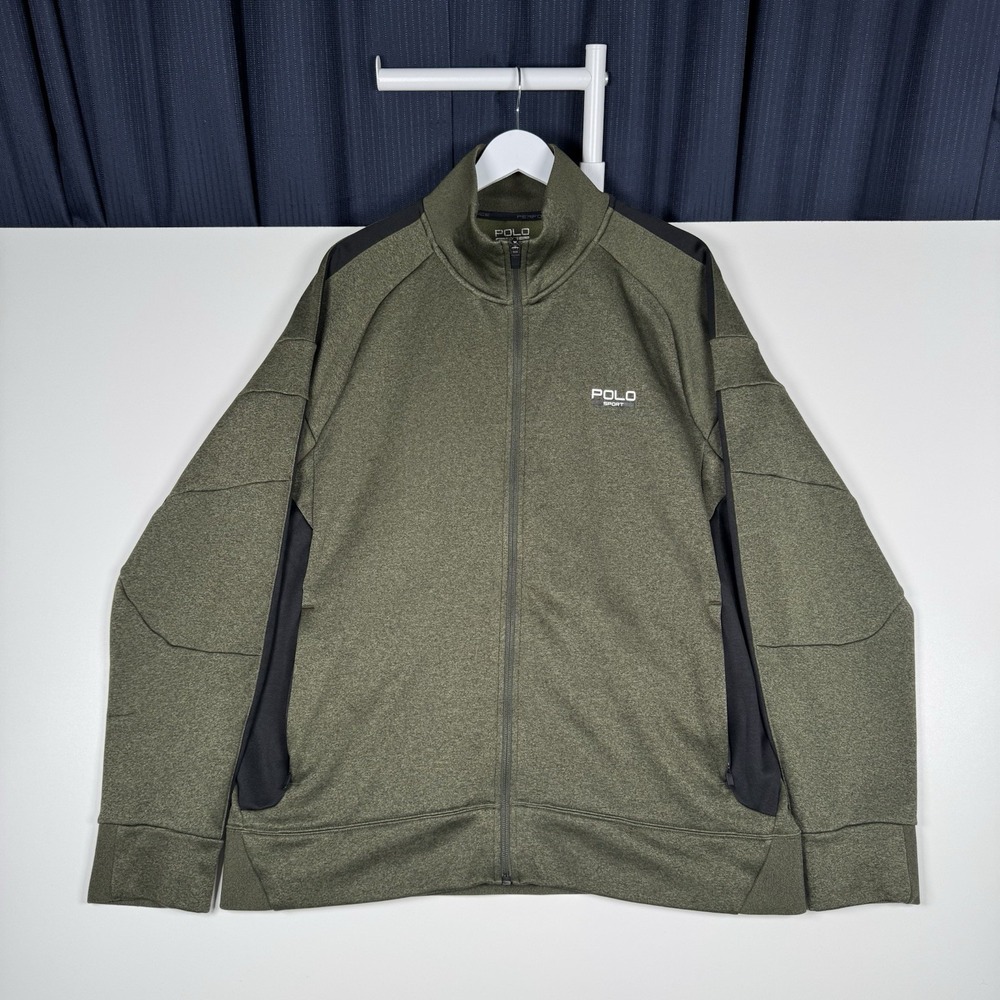 Polo Sport by Ralph Lauren Full Zip Jacket Thermovent Performance XL Green/Black